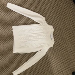 Girls white off the shoulder long sleeve top